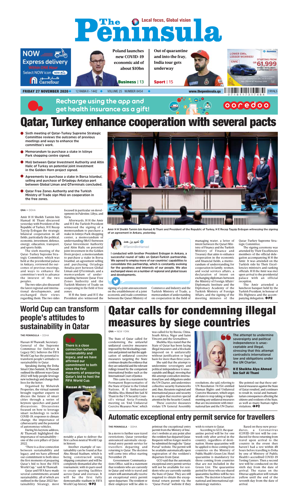 Qatar, Turkey Enhance Cooperation with Several Pacts