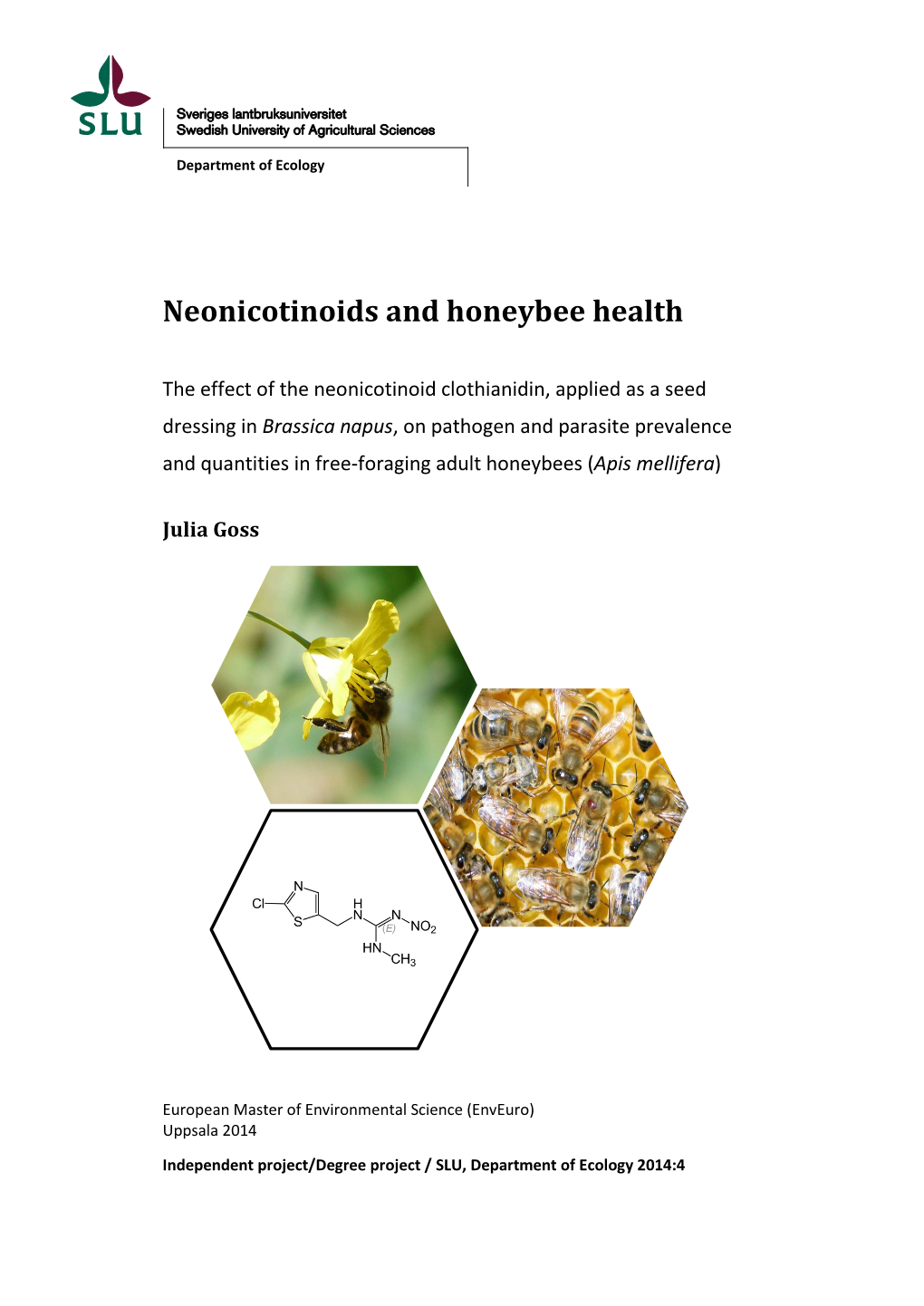 Neonicotinoids and Honeybee Health