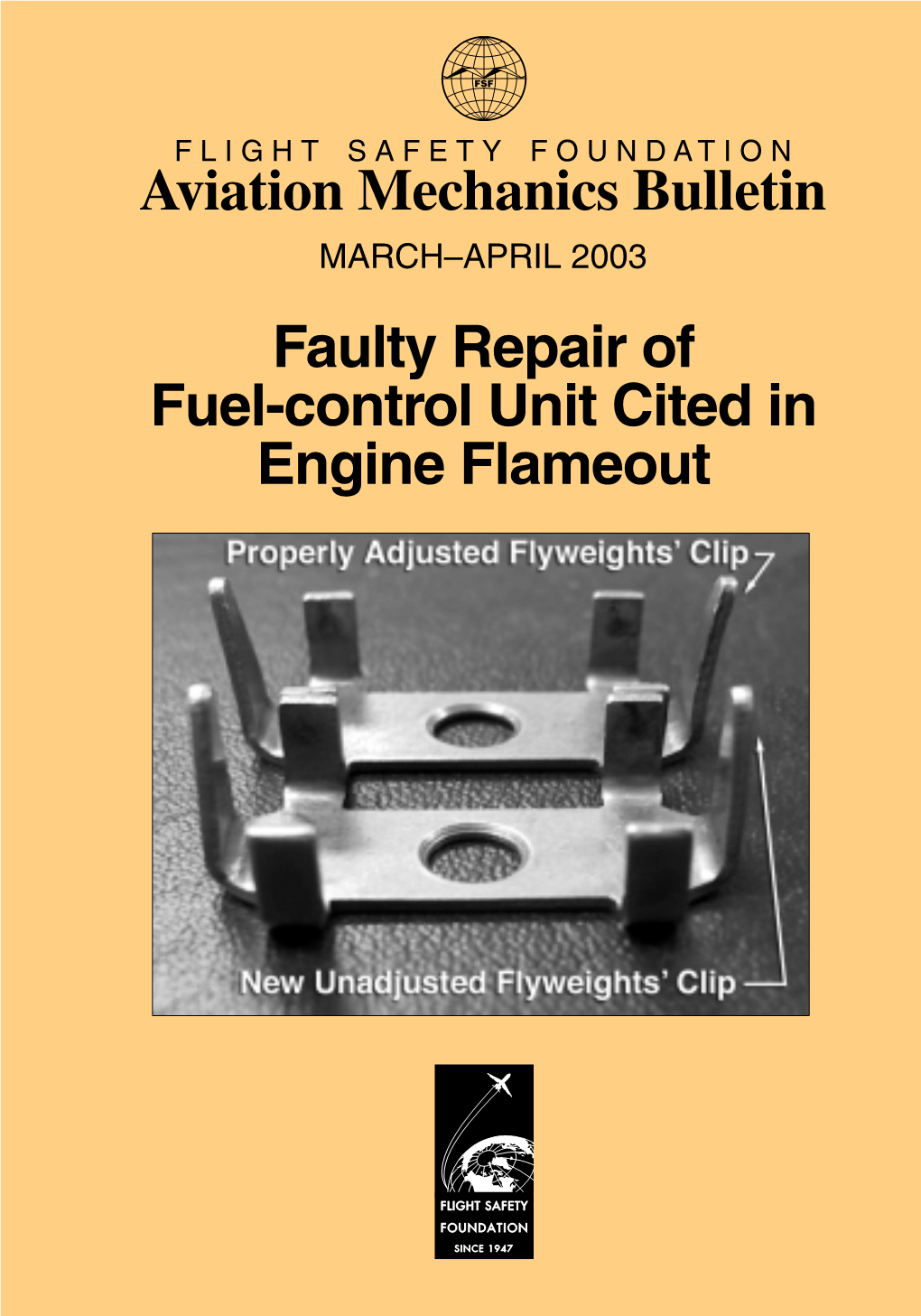Faulty Repair of Fuel-Control Unit Cited in Engine Flameout