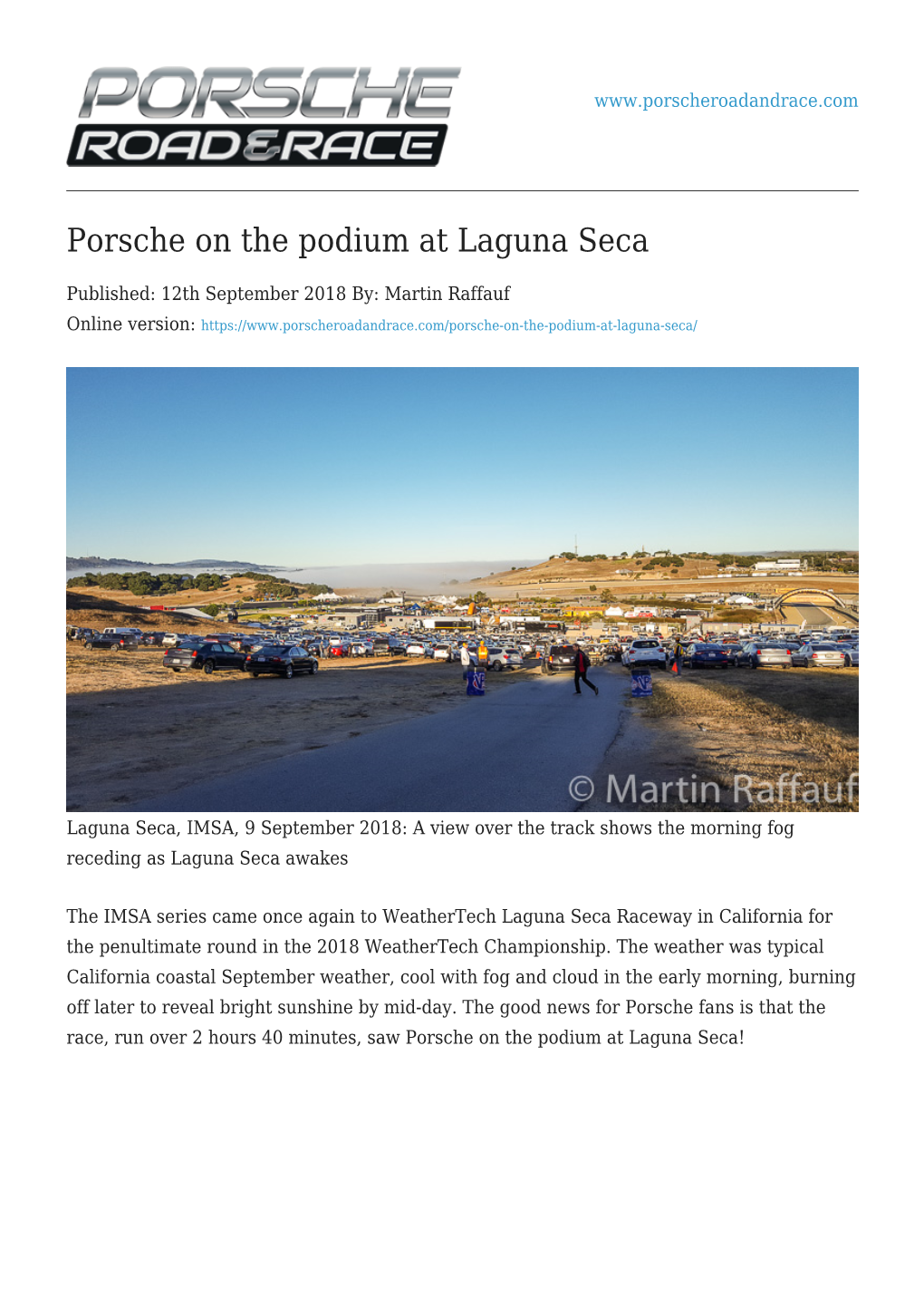 Porsche on the Podium at Laguna Seca