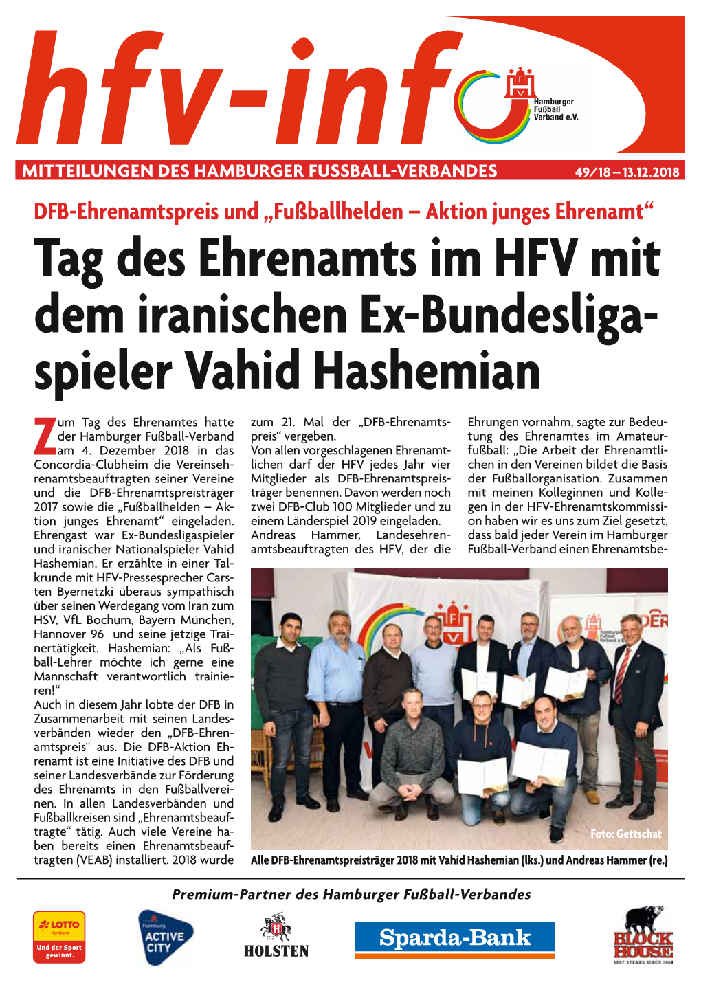 Tag Des Ehrenamts Im HFV Mit Dem Iranischen Ex-Bundesliga- Spieler Vahid Hashemian