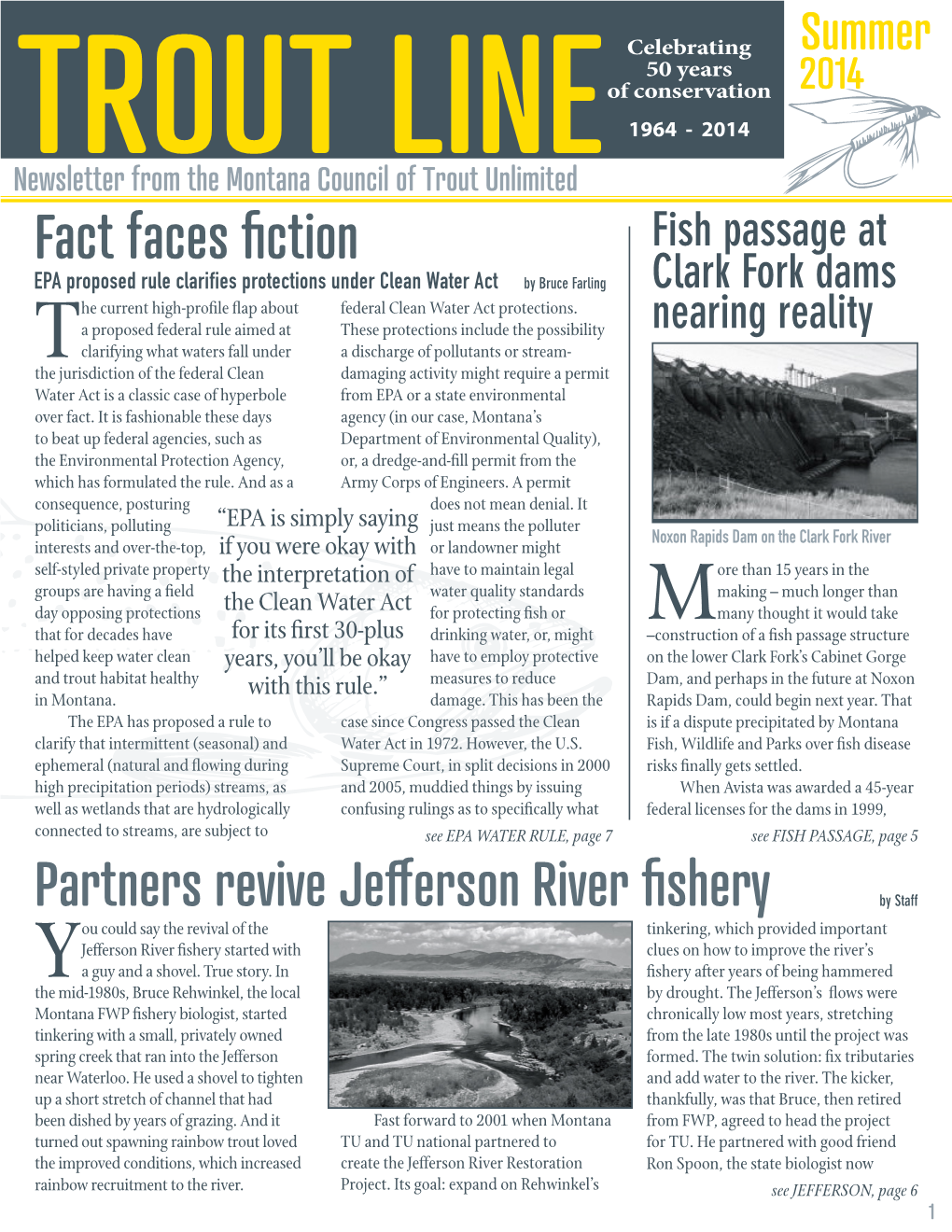 Fact Faces Fiction Partners Revive Jefferson River Fishery by Staff