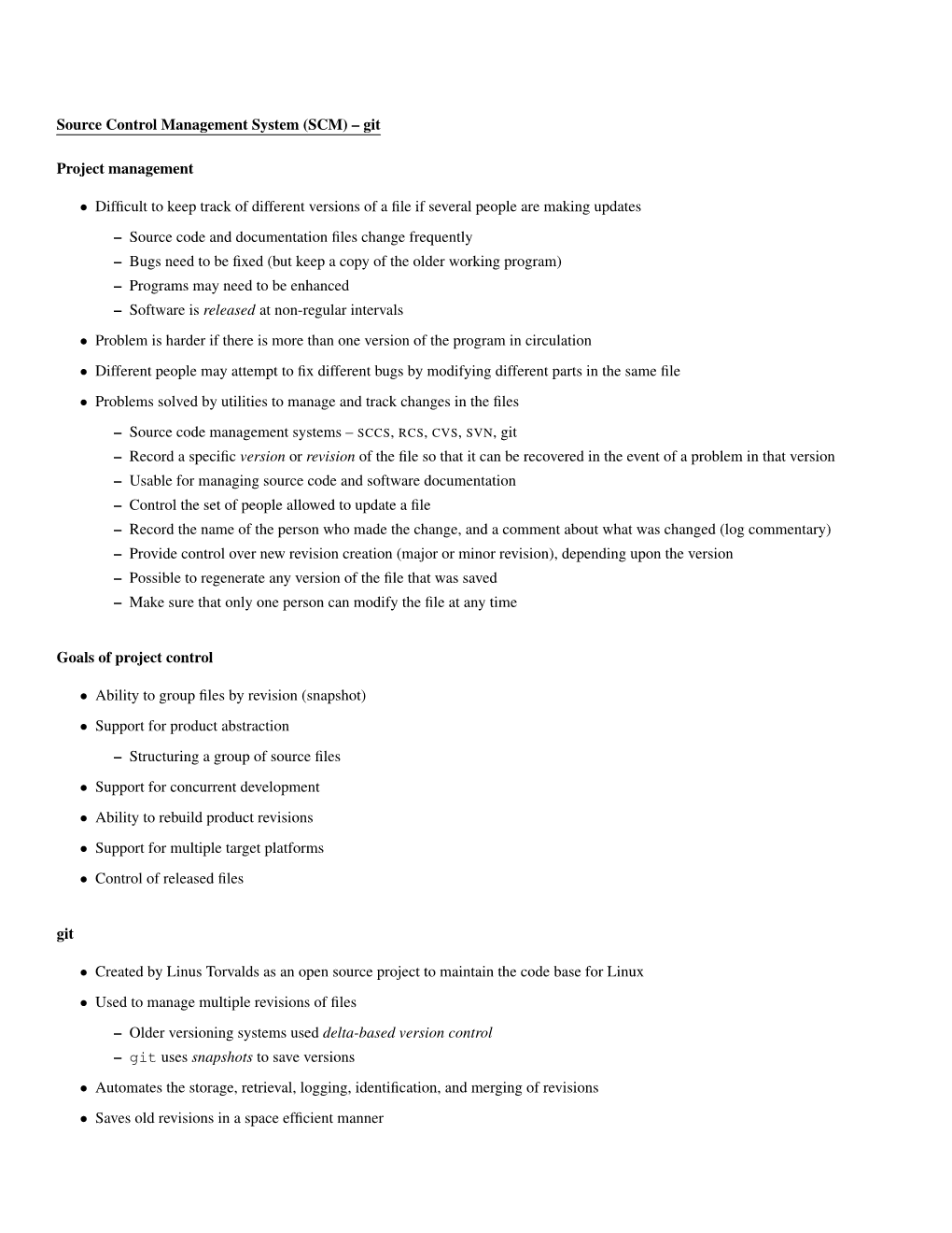 Source Control Management System (SCM) – Git