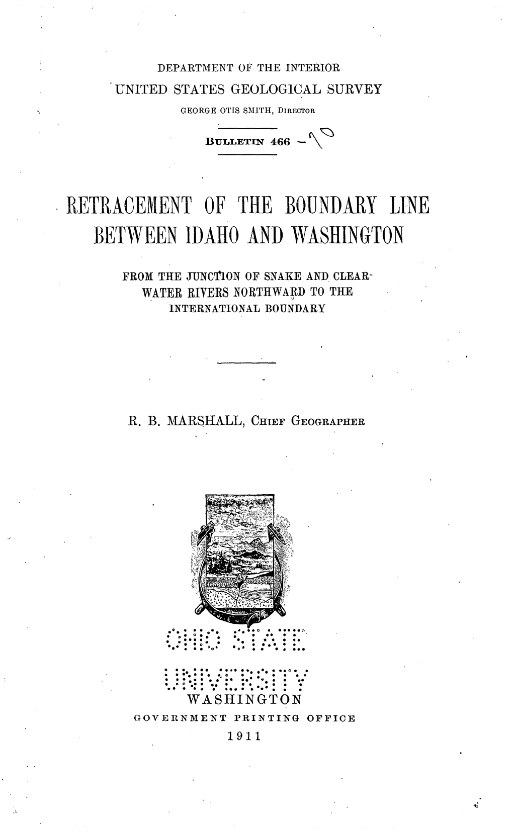 Retracement of the Boundary Line Between Idaho and Washington