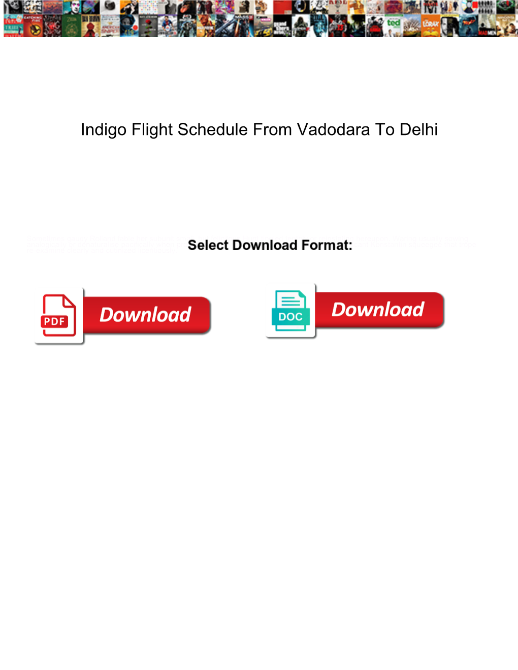 Indigo Flight Schedule from Vadodara to Delhi