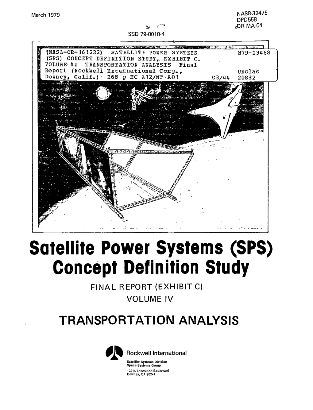 Satellite Power Systems (SPS) Concept Definition Study FINAL REPORT (EXHIBIT C) VOLUME IV TRANSPORTATION ANALYSIS