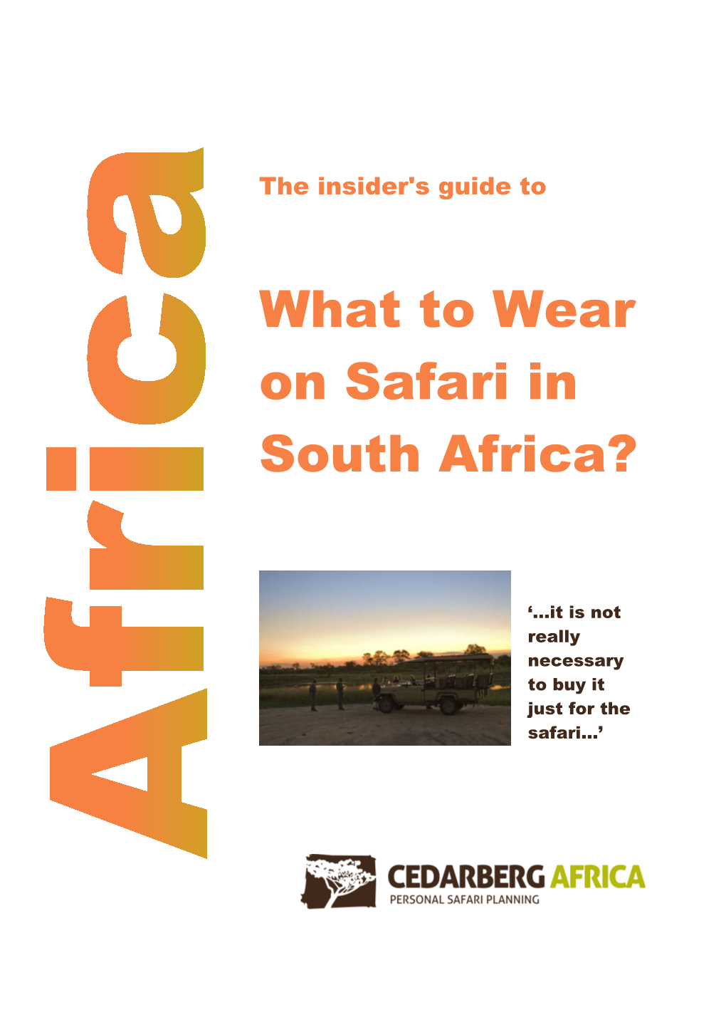 What to Wear on Safari in South Africa?