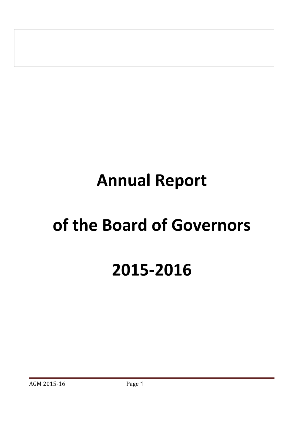 Board of Governors Designation