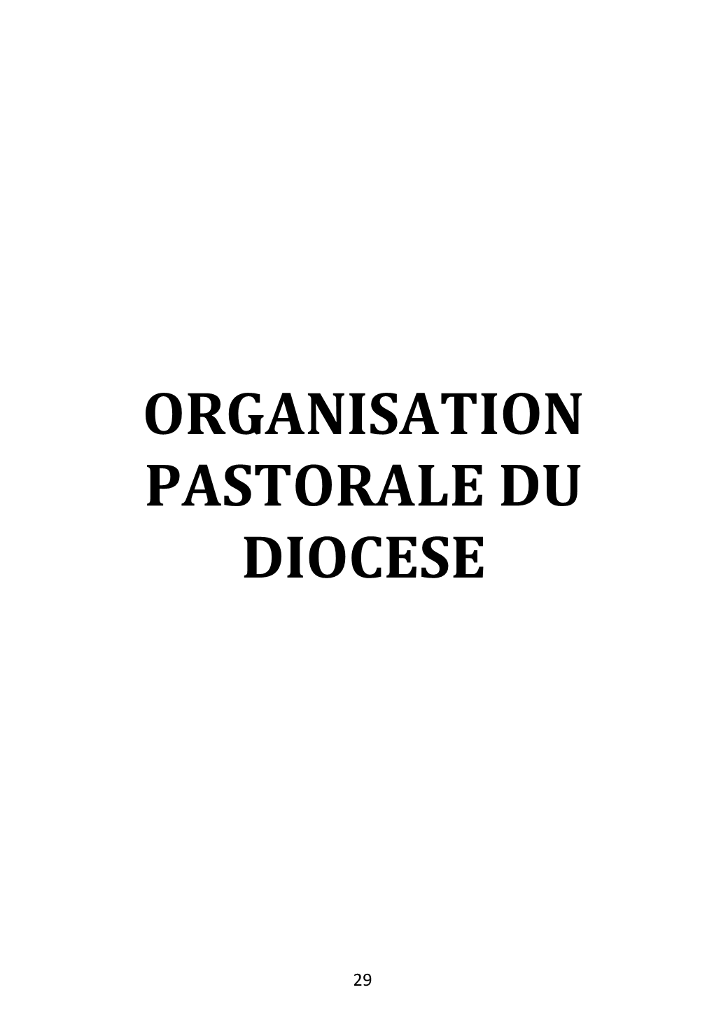 Organisation Pastorale Du Diocese