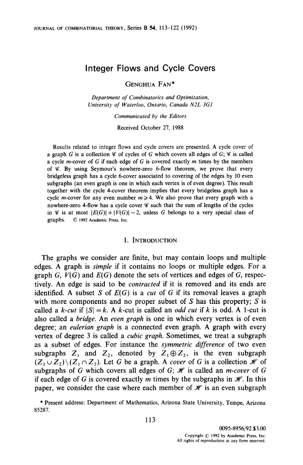 Integer Flows and Cycle Covers