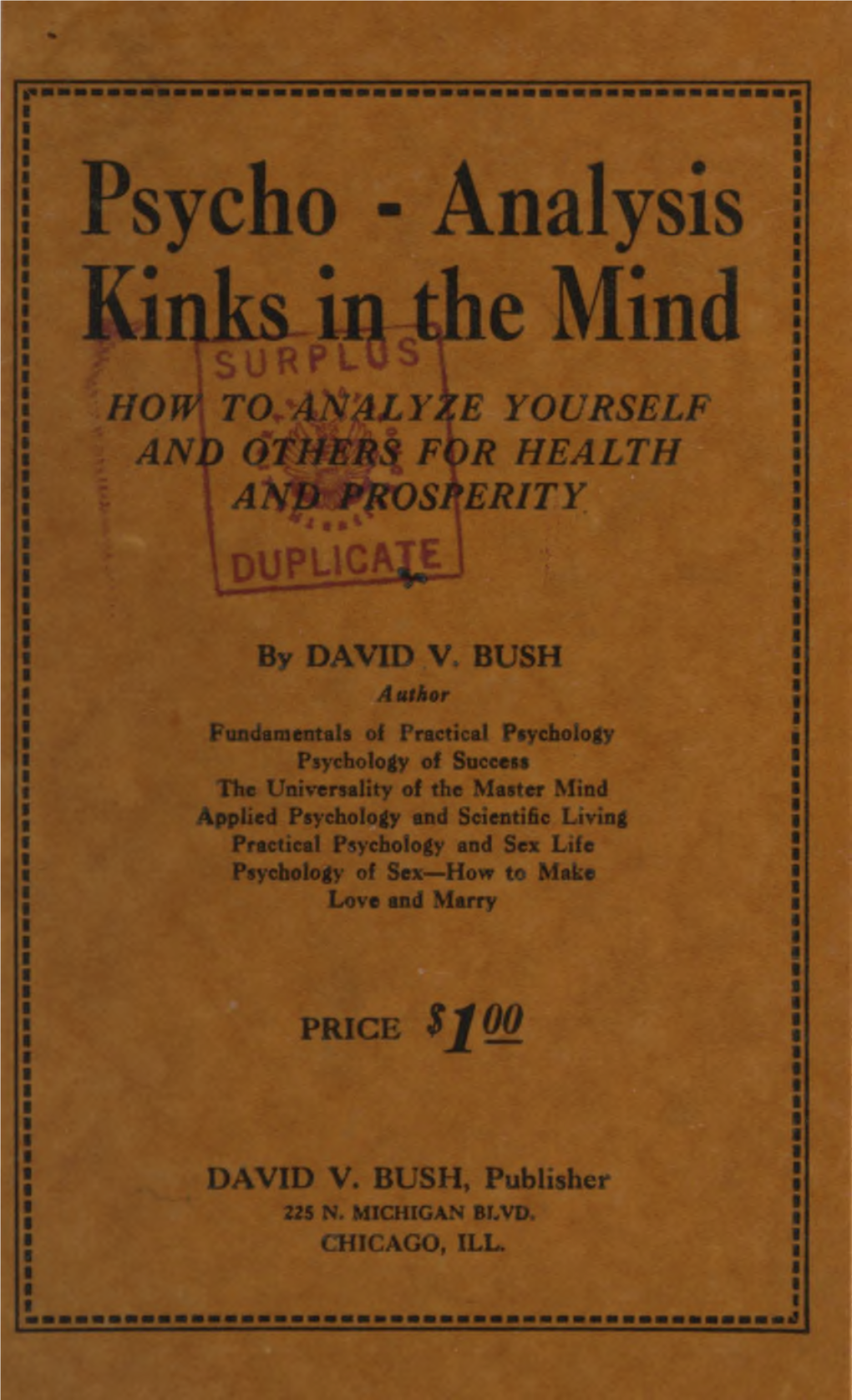 Psycho-Analysis, Kinks in the Mind