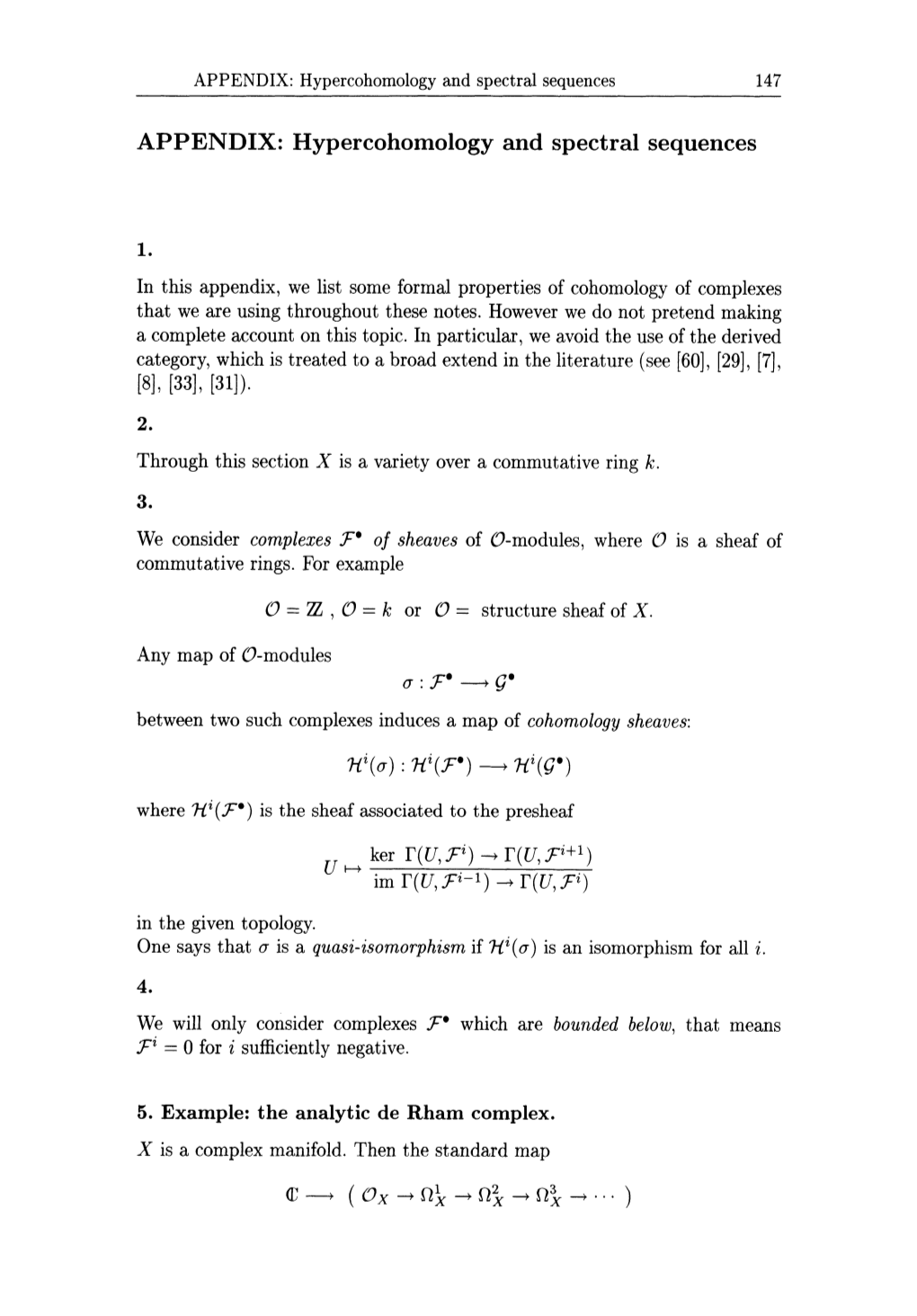 APPENDIX: Hypercohomology and Spectral Sequences 147