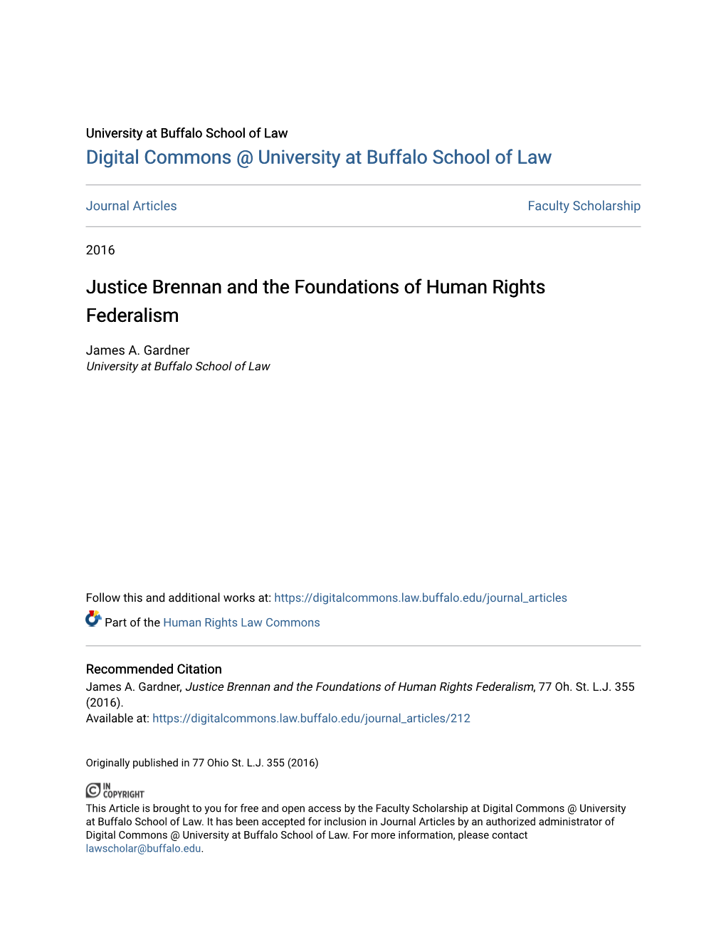 Justice Brennan and the Foundations of Human Rights Federalism