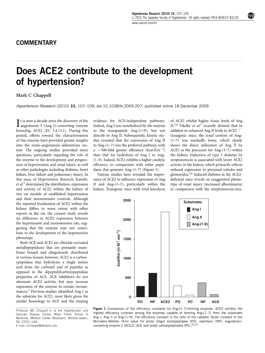 Does ACE2 Contribute to the Development of Hypertension&Quest;
