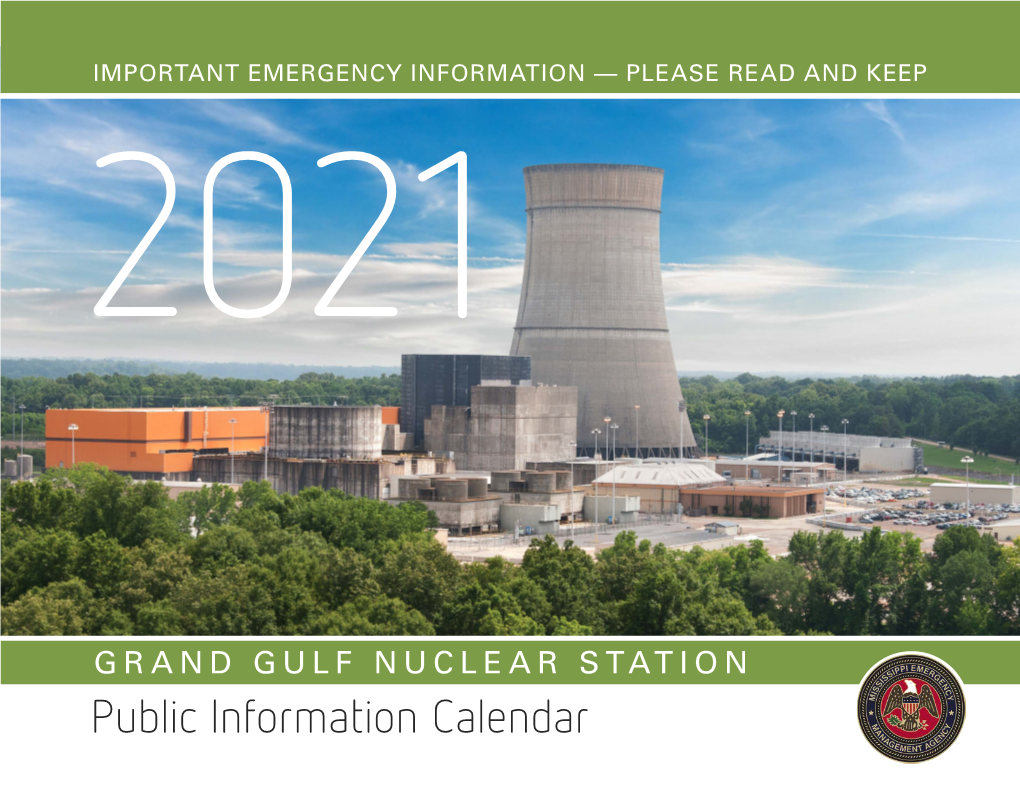 2021 Grand Gulf Nuclear Station Calendar