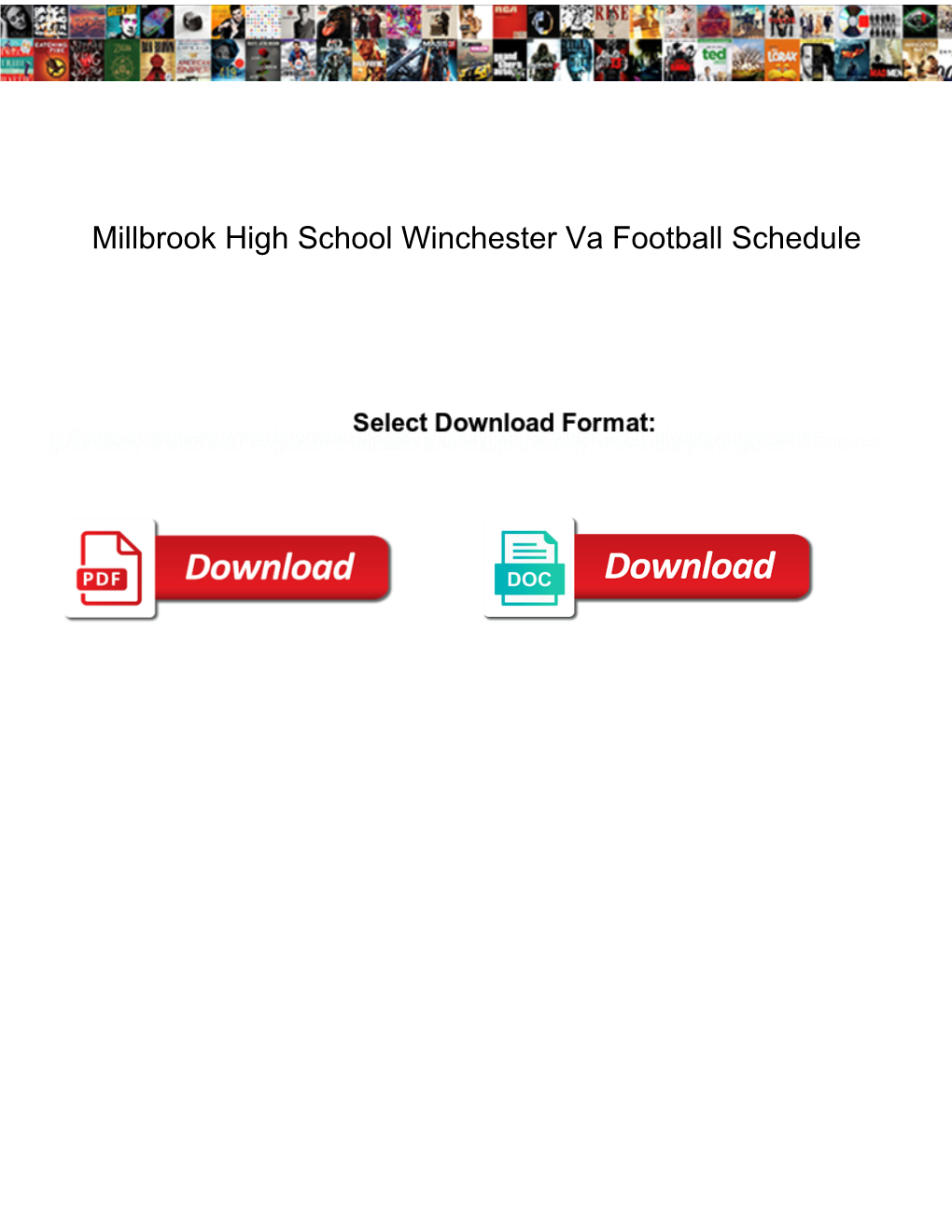 Millbrook High School Winchester Va Football Schedule