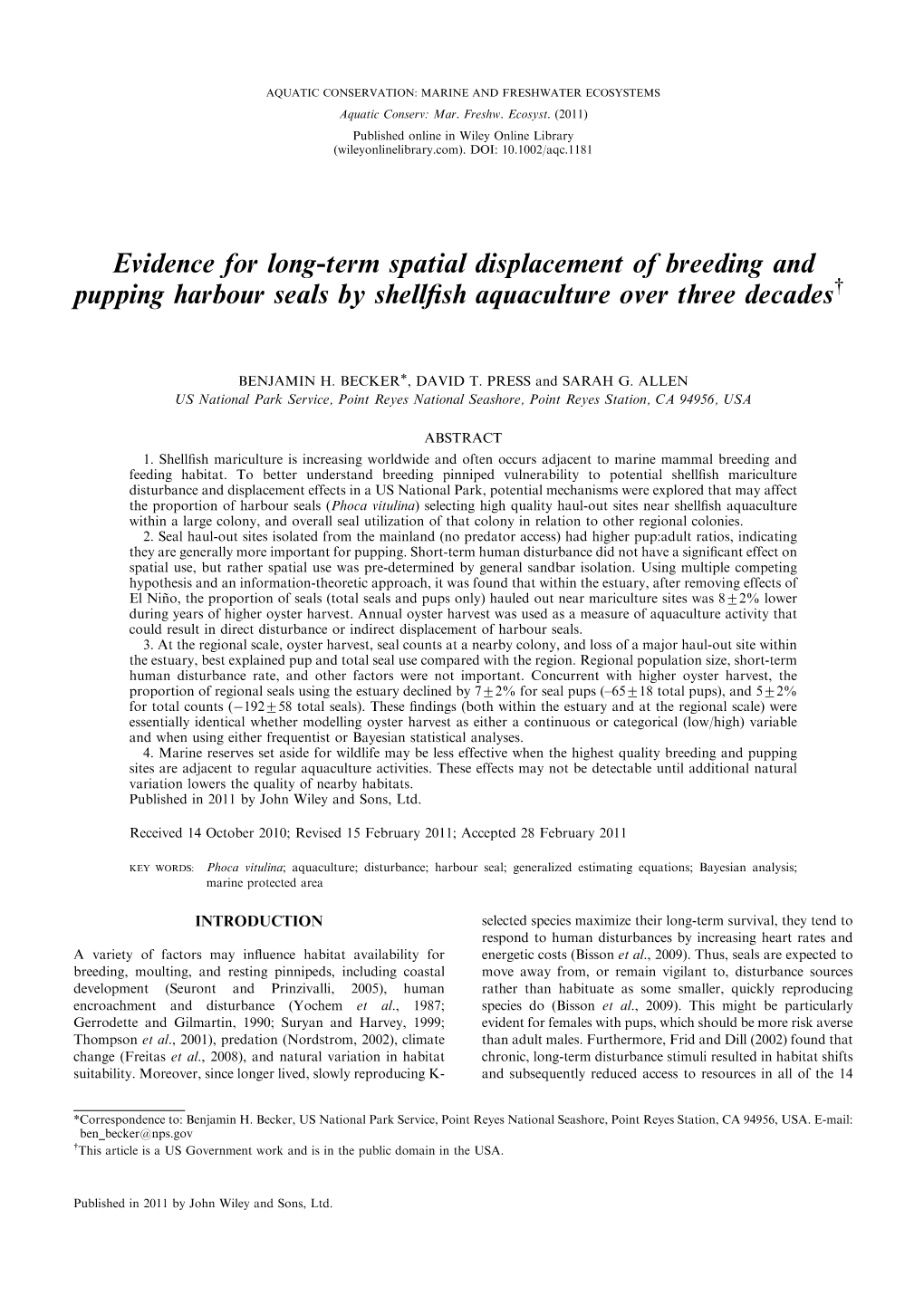 Evidence for Longterm Spatial Displacement of Breeding and Pupping