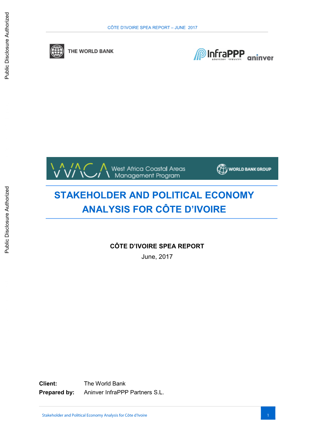 Stakeholder and Political Economy Analysis for Côte D’Ivoire