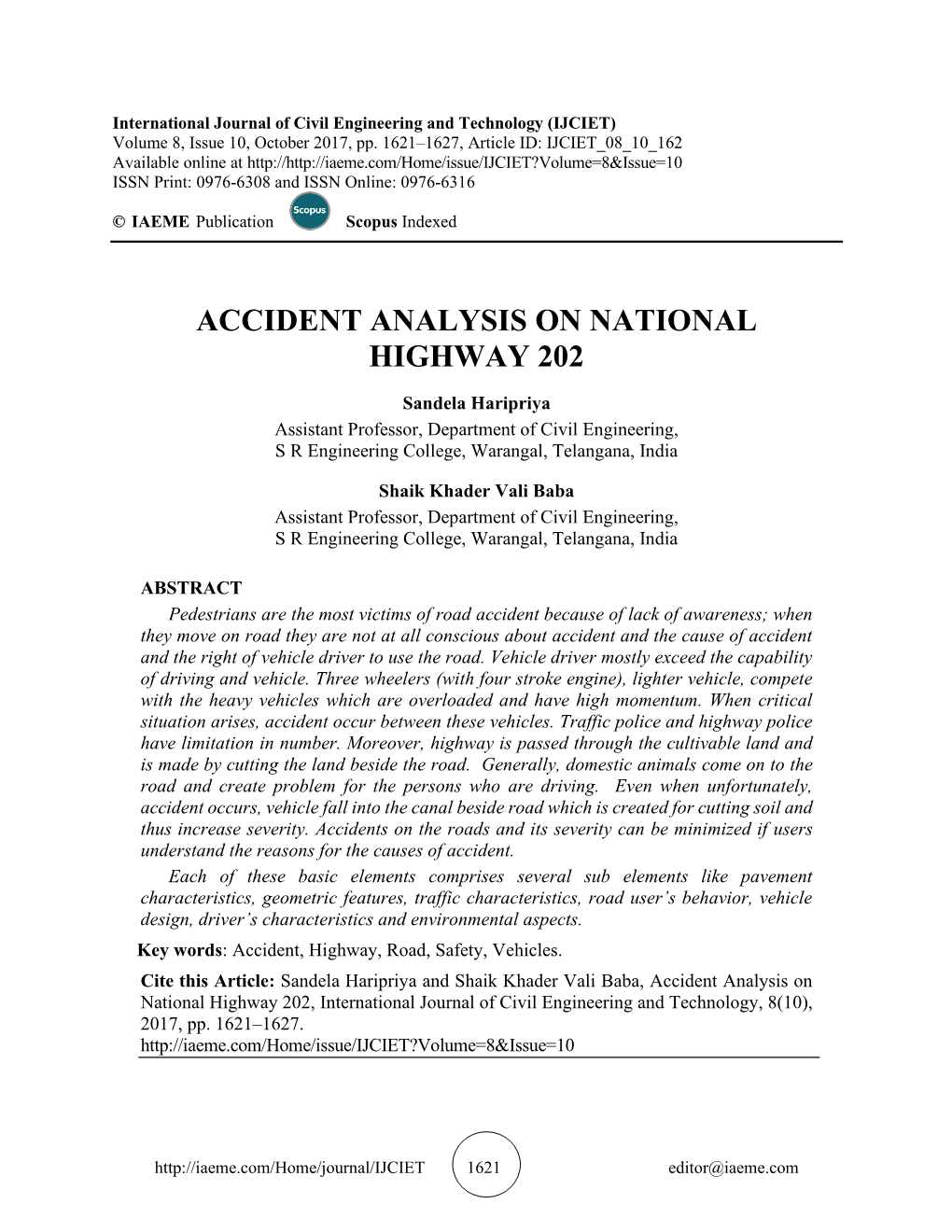 Accident Analysis on National Highway 202