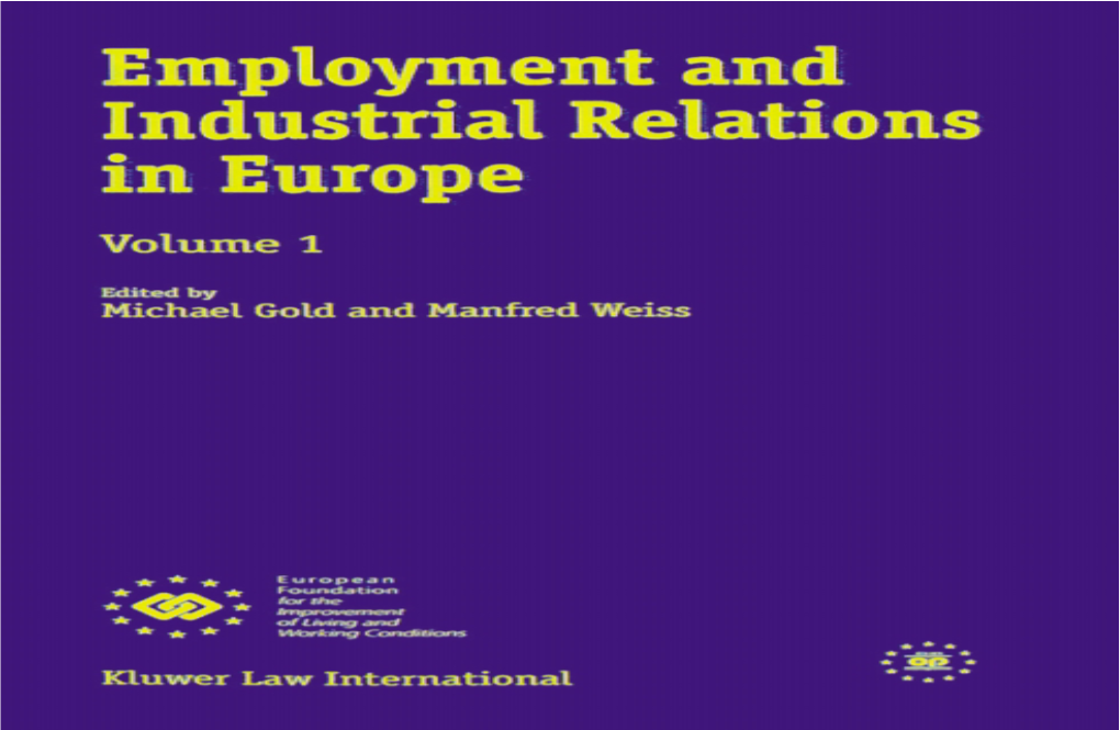 Employment and Industrial Relations in Europe. Volume I
