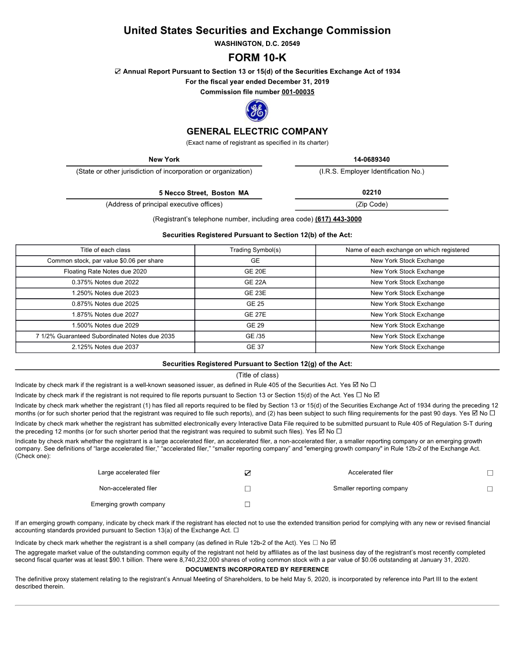 United States Securities and Exchange Commission FORM 10-K