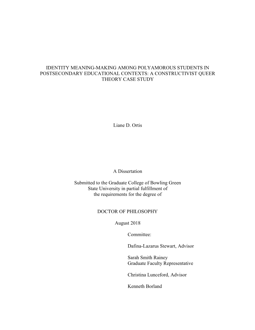 Identity Meaning-Making Among Polyamorous Students in Postsecondary Educational Contexts: a Constructivist Queer Theory Case Study