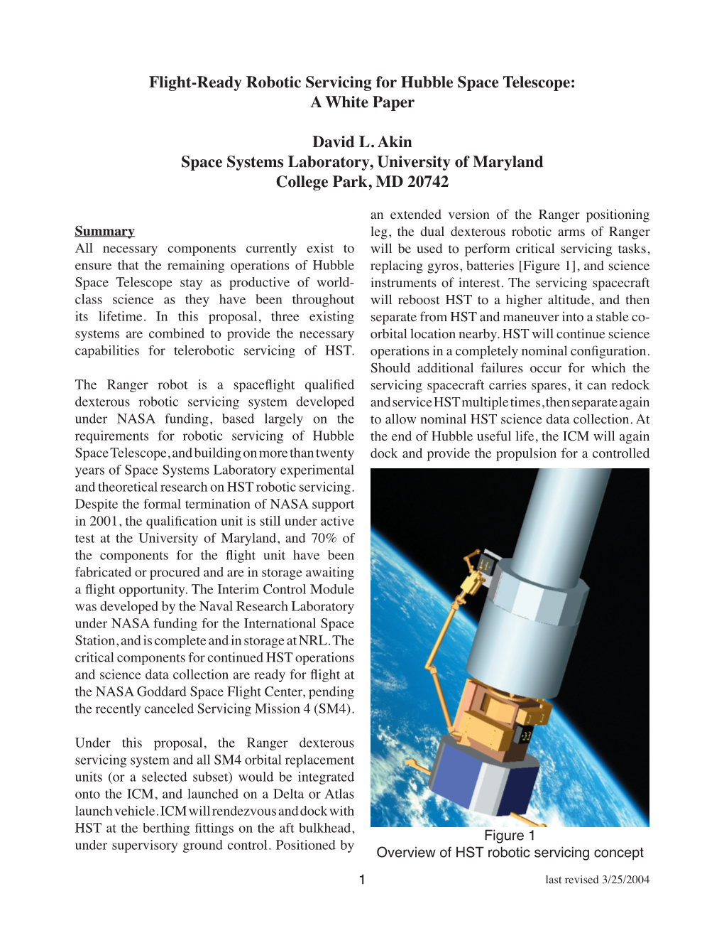 Flight-Ready Robotic Servicing for Hubble Space Telescope: a White Paper