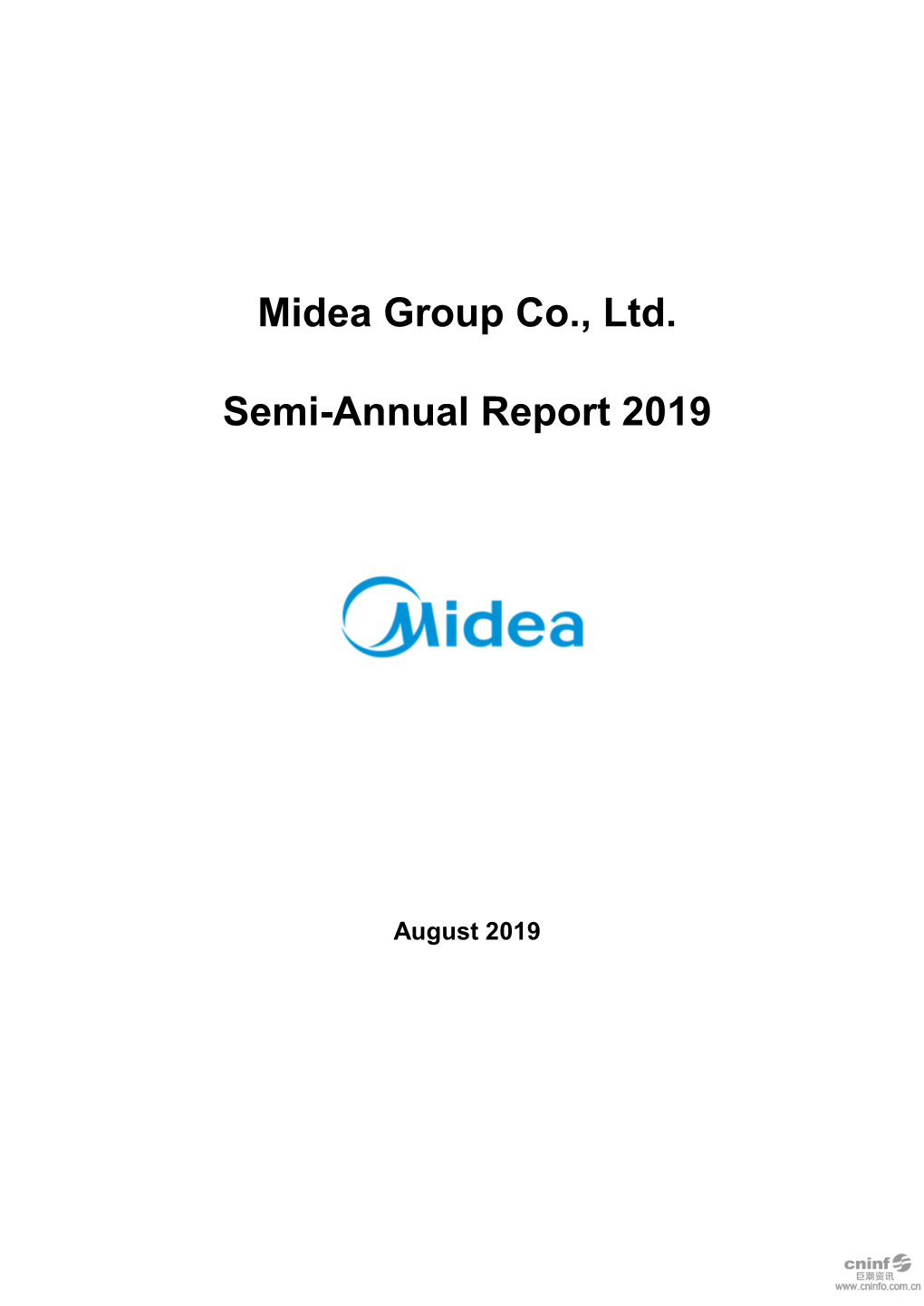 Midea Group Co., Ltd. Semi-Annual Report 2019