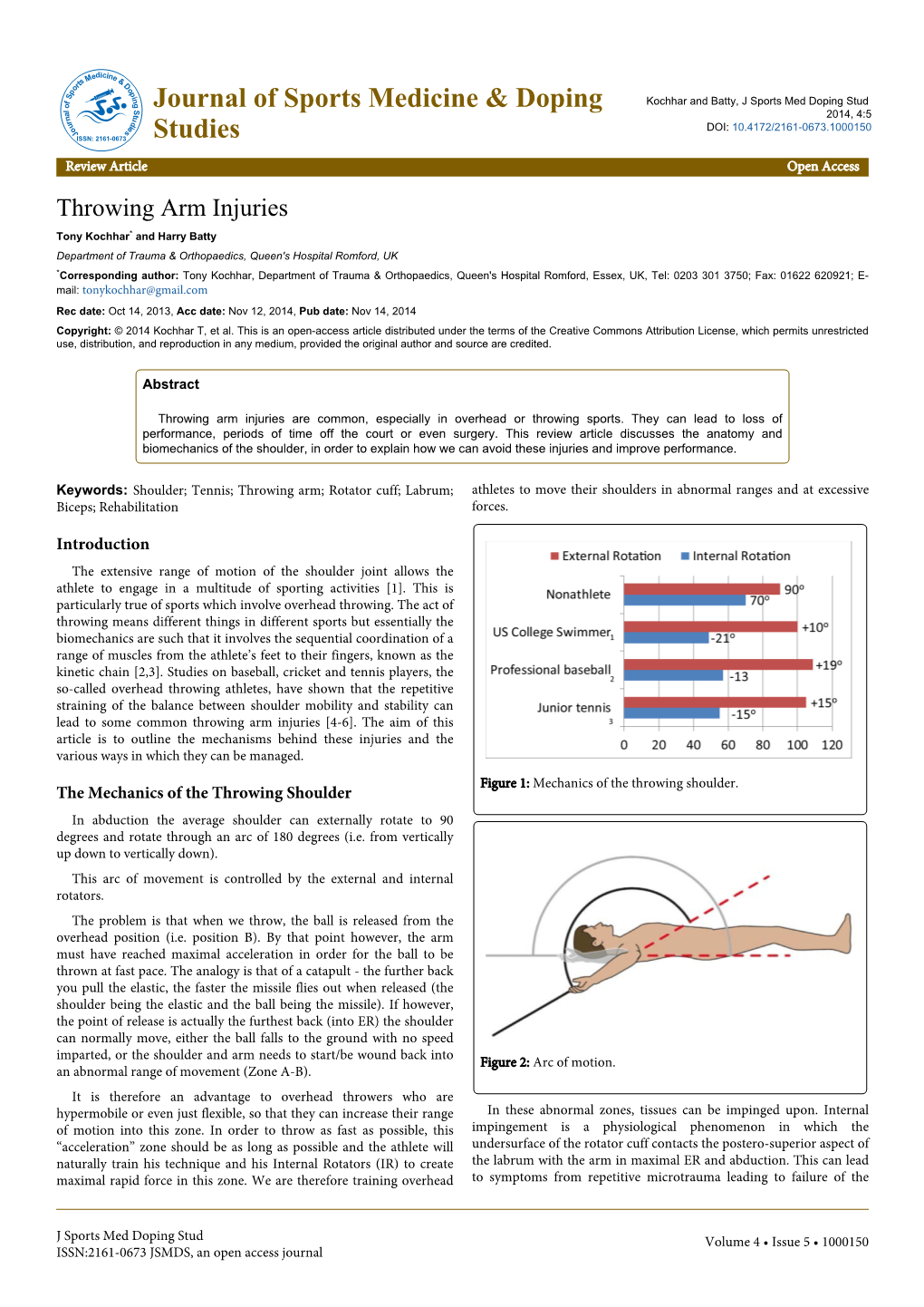 Throwing Arm Injuries