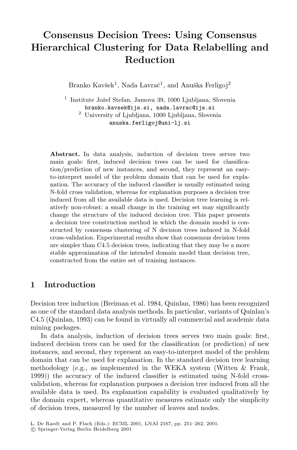 Using Consensus Hierarchical Clustering for Data Relabelling and Reduction