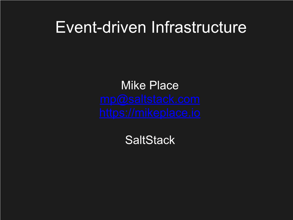 Event-Driven Infrastructure