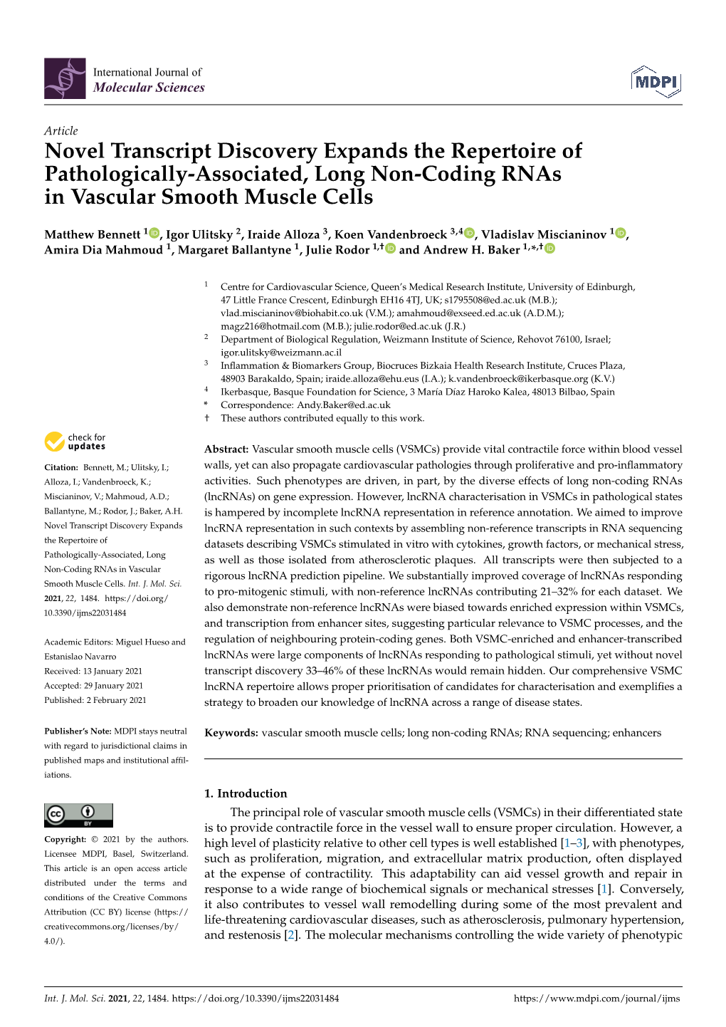 Novel Transcript Discovery Expands the Repertoire of Pathologically-Associated, Long Non-Coding Rnas in Vascular Smooth Muscle Cells