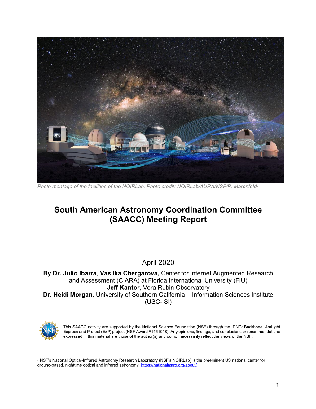 South American Astronomy Coordination Committee (SAACC) Meeting Report