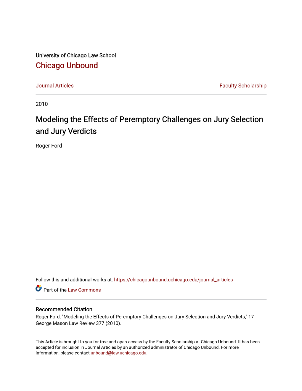 Modeling the Effects of Peremptory Challenges on Jury Selection and Jury Verdicts