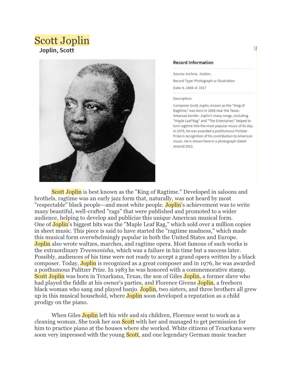 Scott Joplin