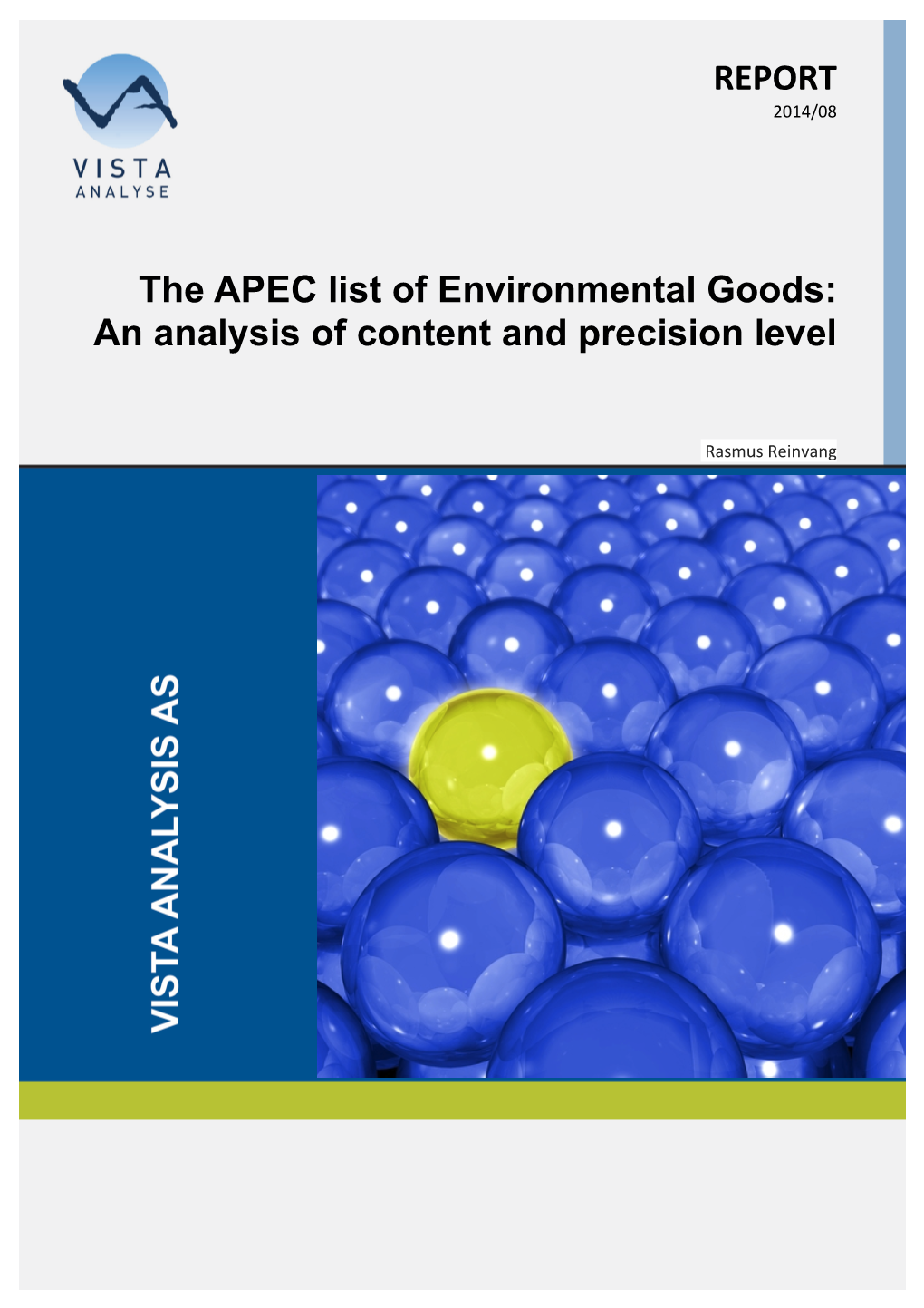 REPORT the APEC List of Environmental Goods
