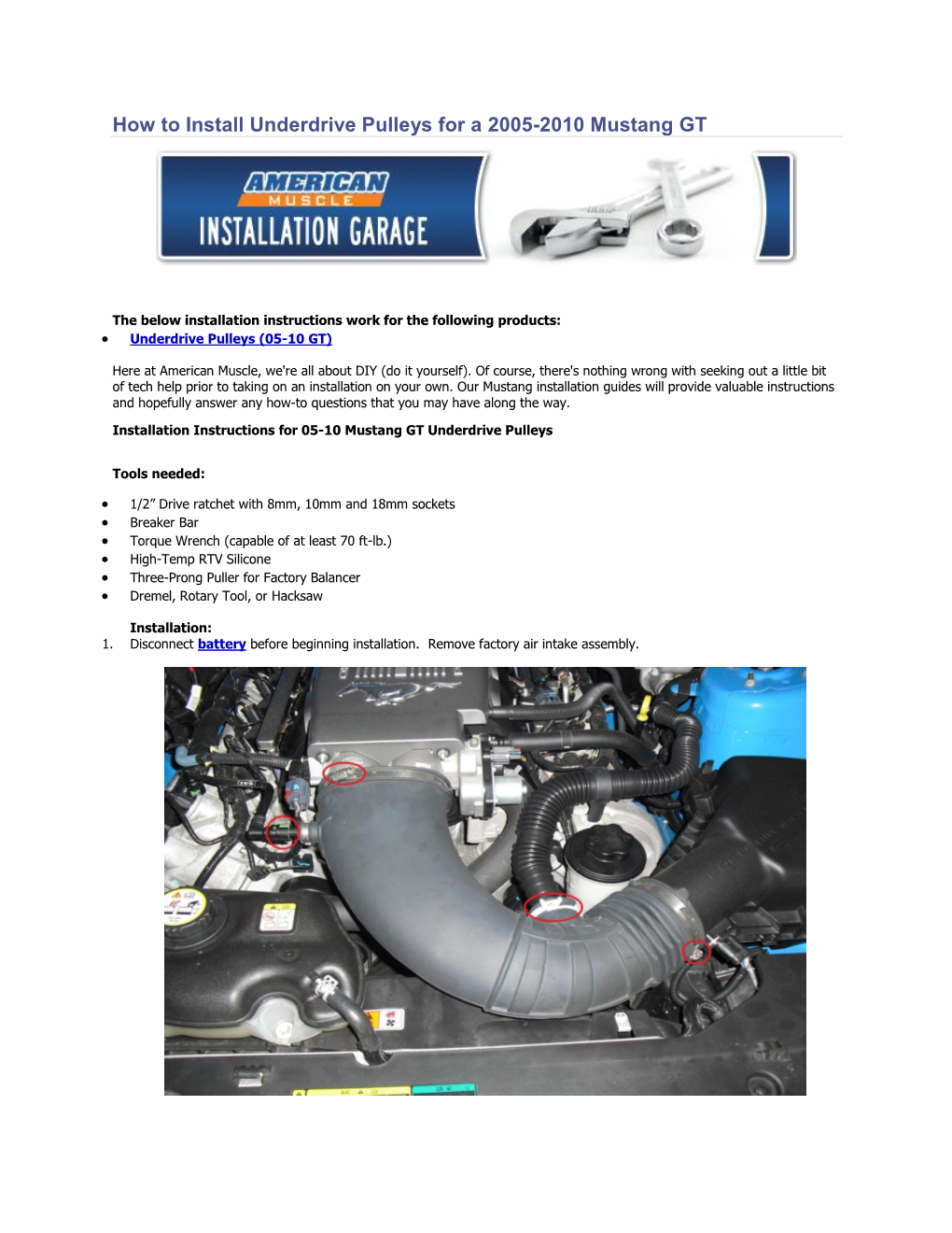 How to Install Underdrive Pulleys for a 2005-2010 Mustang GT