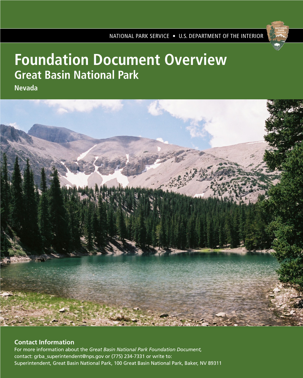 Foundation Document Overview, Great Basin National Park, Nevada