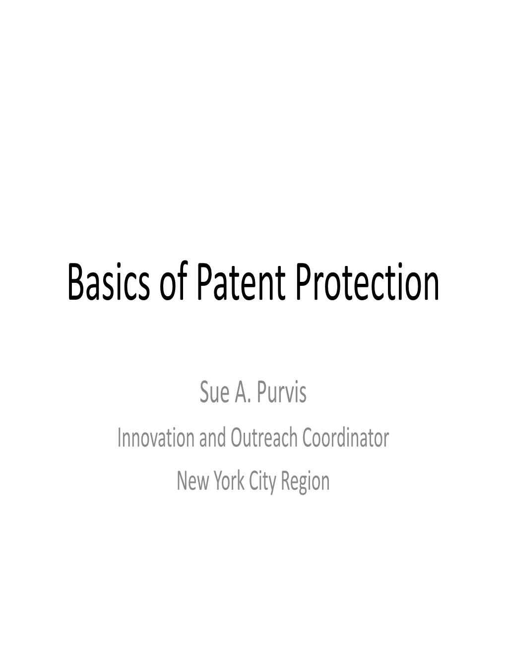 Basics of Patent Protection