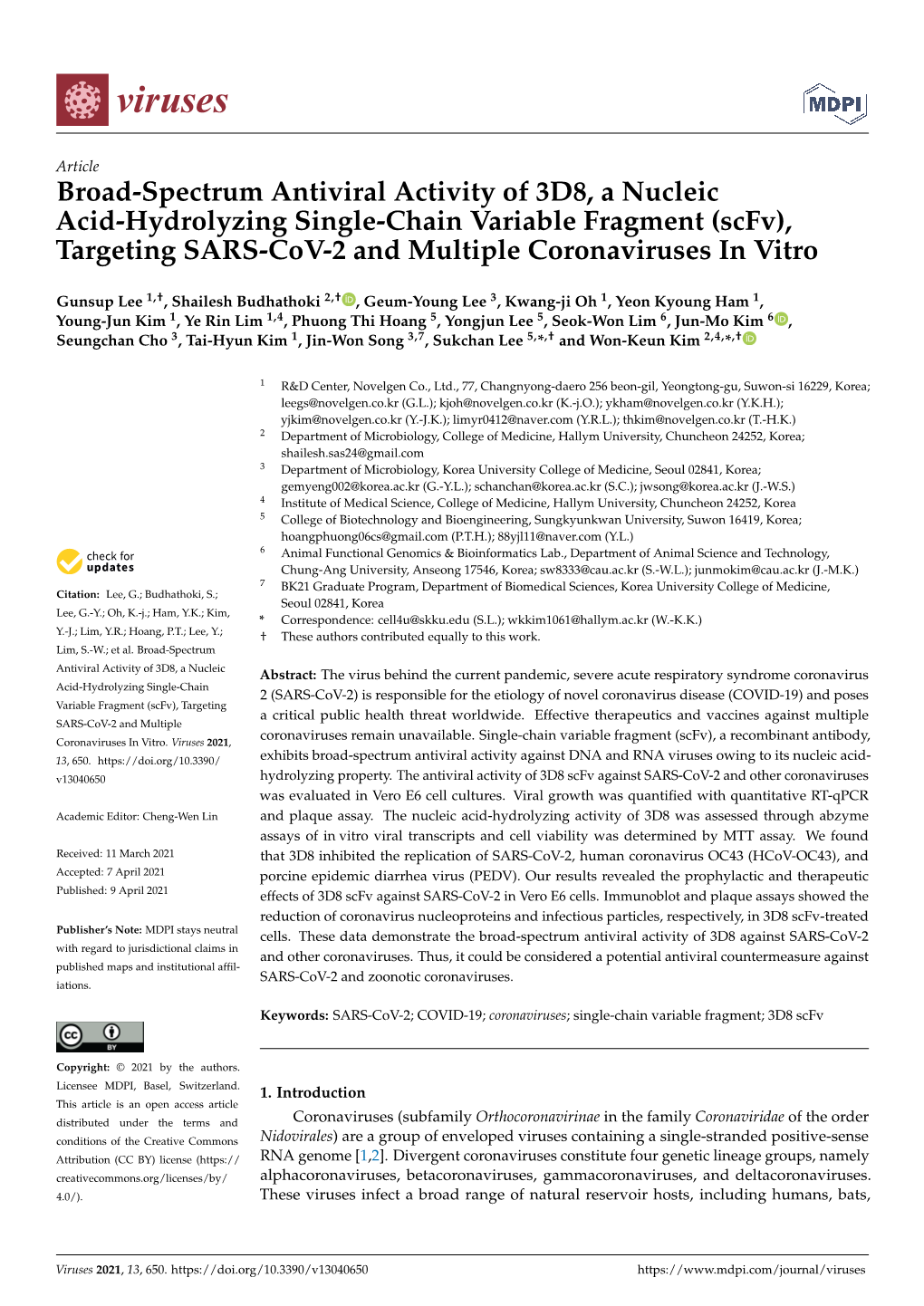 Scfv), Targeting SARS-Cov-2 and Multiple Coronaviruses in Vitro