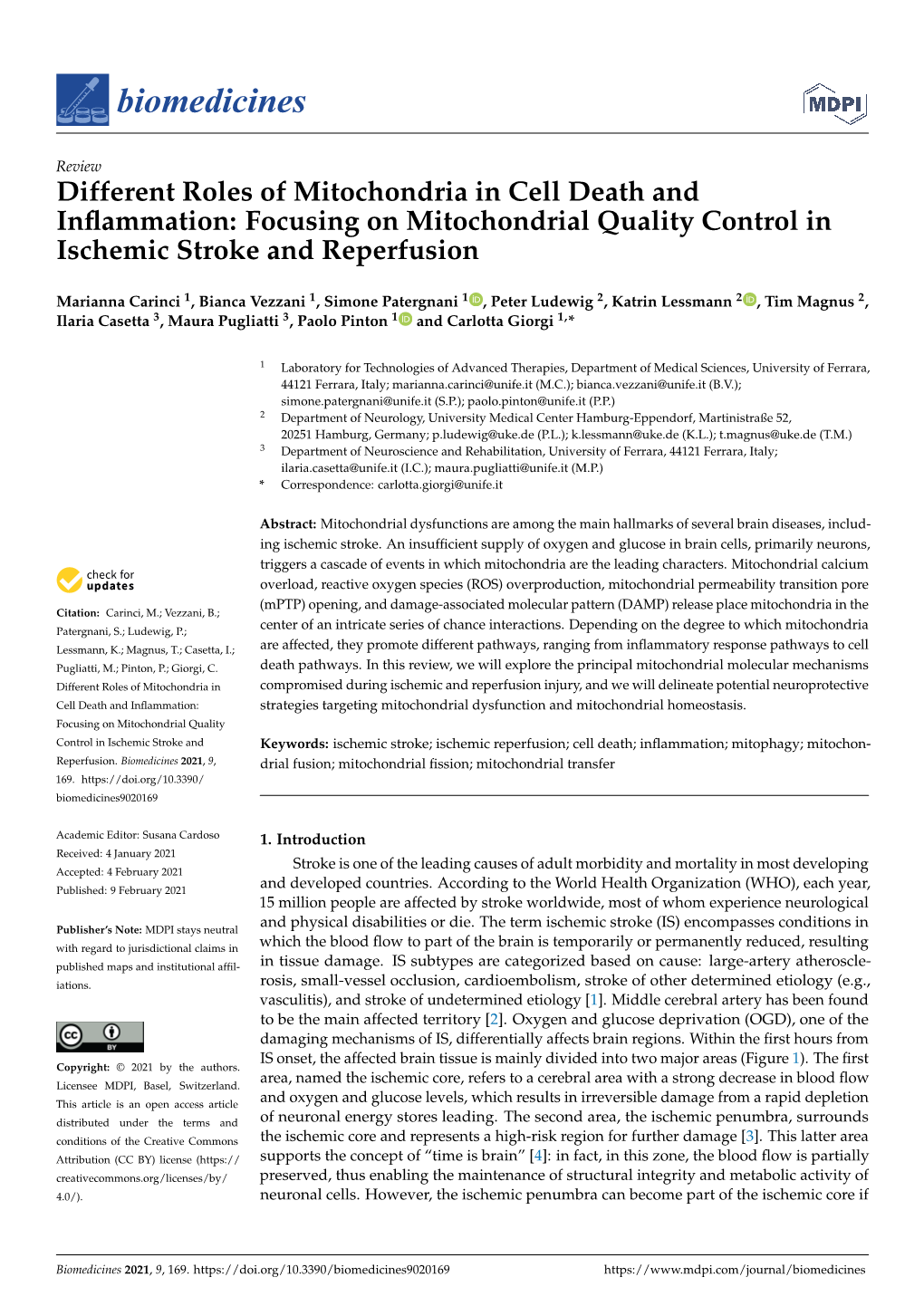 Different Roles of Mitochondria in Cell Death and Inflammation: Focusing