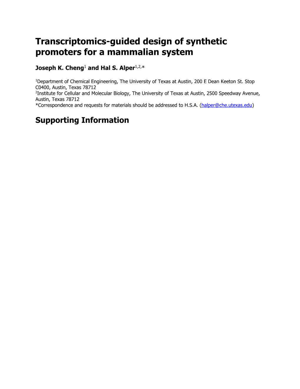 Transcriptomics-Guided Design of Synthetic Promoters for a Mammalian System