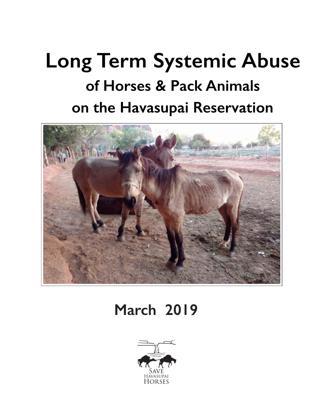 Long Term Systemic Abuse of Horses and Pack Animals