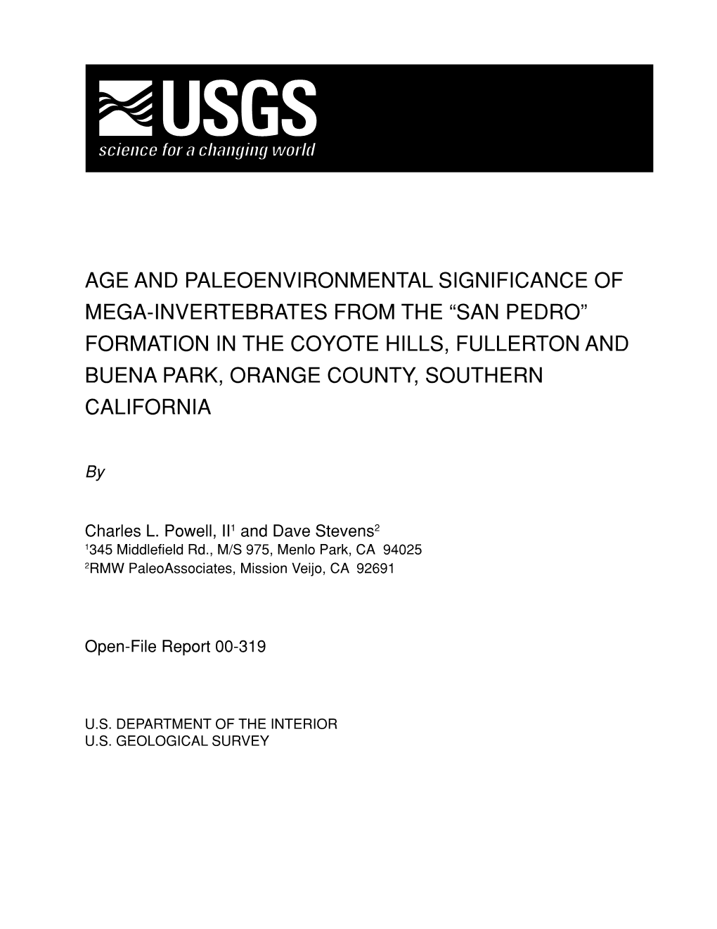 San Pedro” Formation in the Coyote Hills, Fullerton and Buena Park, Orange County, Southern California