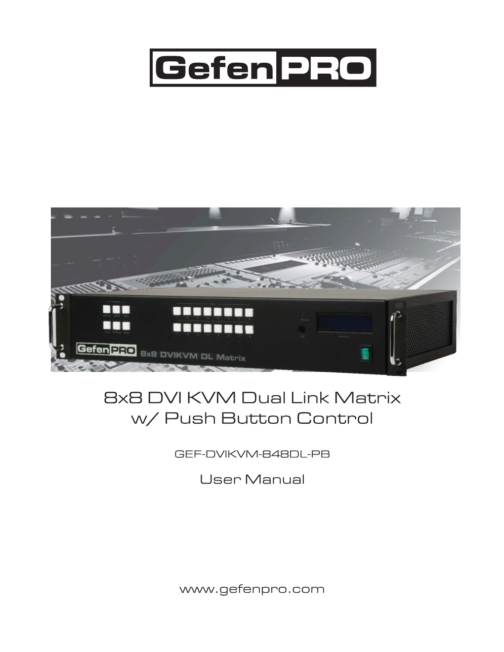 8X8 DVI KVM Dual Link Matrix W/ Push Button Control