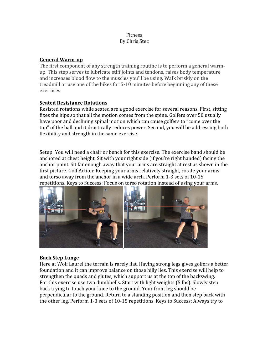 Fitness by Chris Stec General Warm-Up the First Component Of