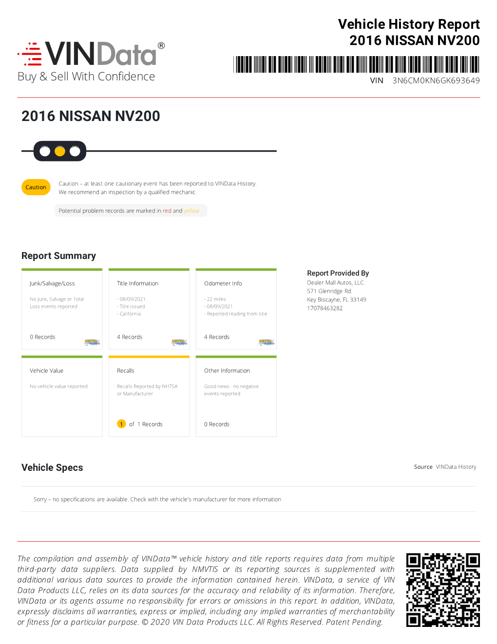 2016 Nissan Nv200