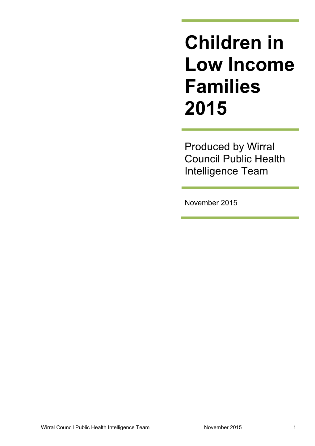 Children in Low Income Families 2015