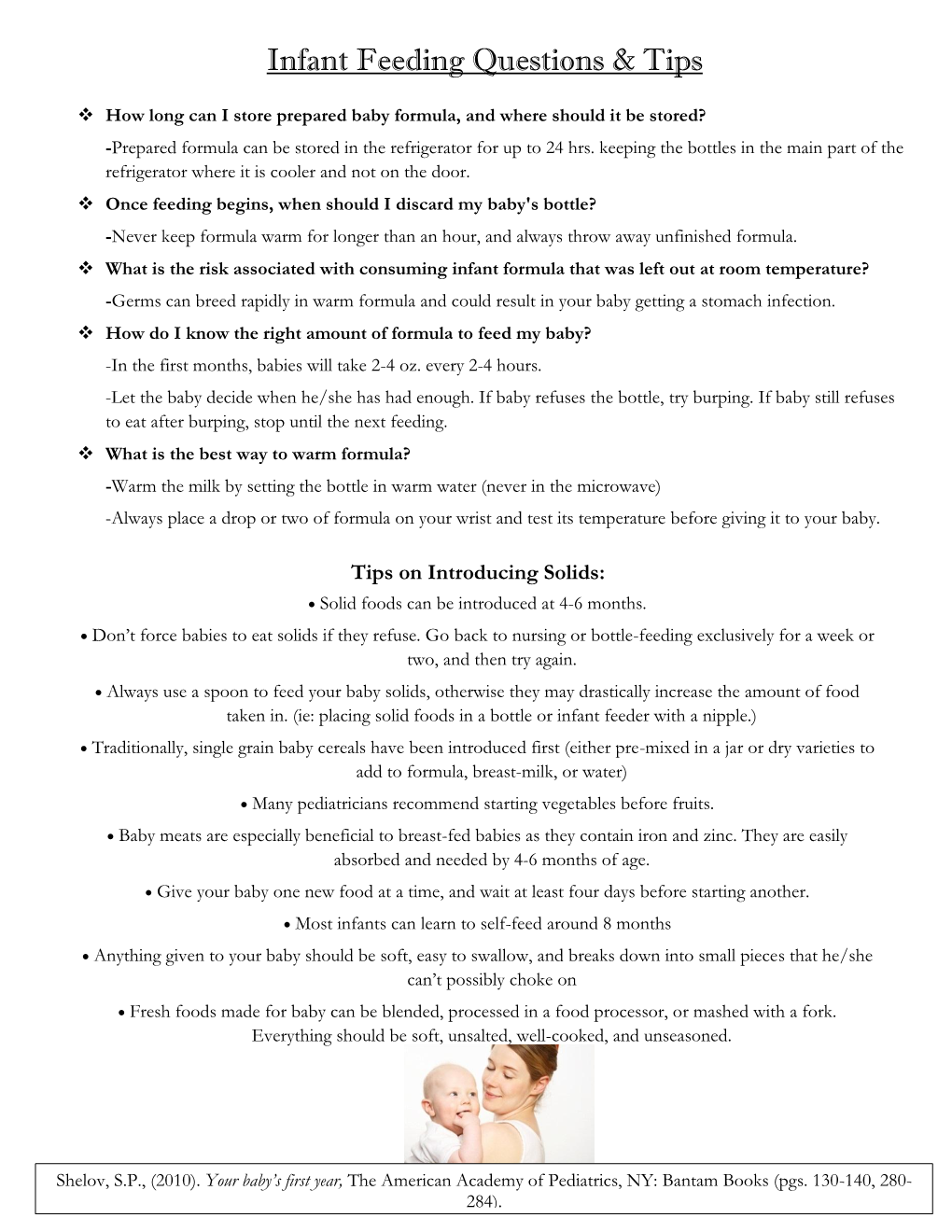 Infant Feeding Questions & Tips