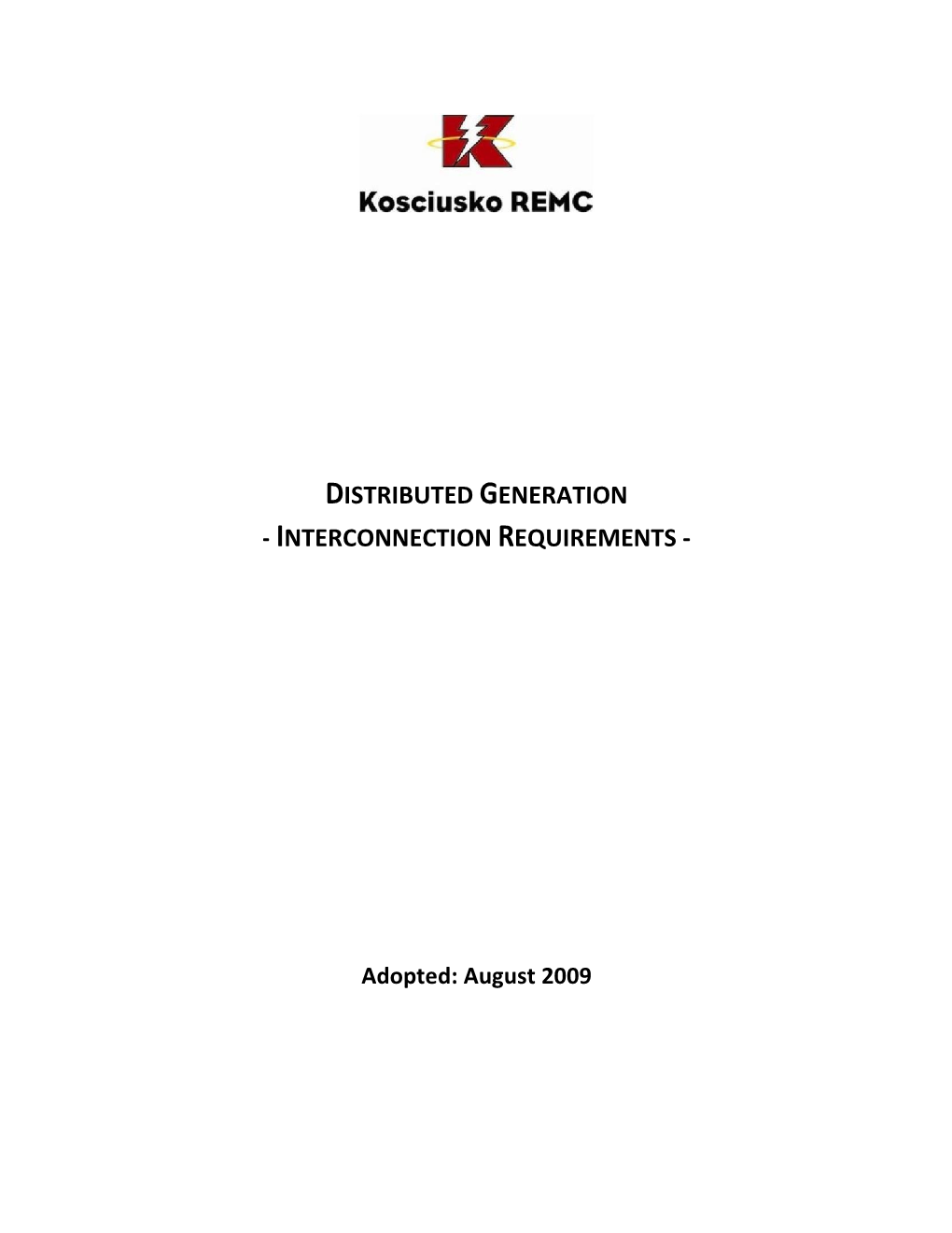 Distributed Generation - Interconnection Requirements
